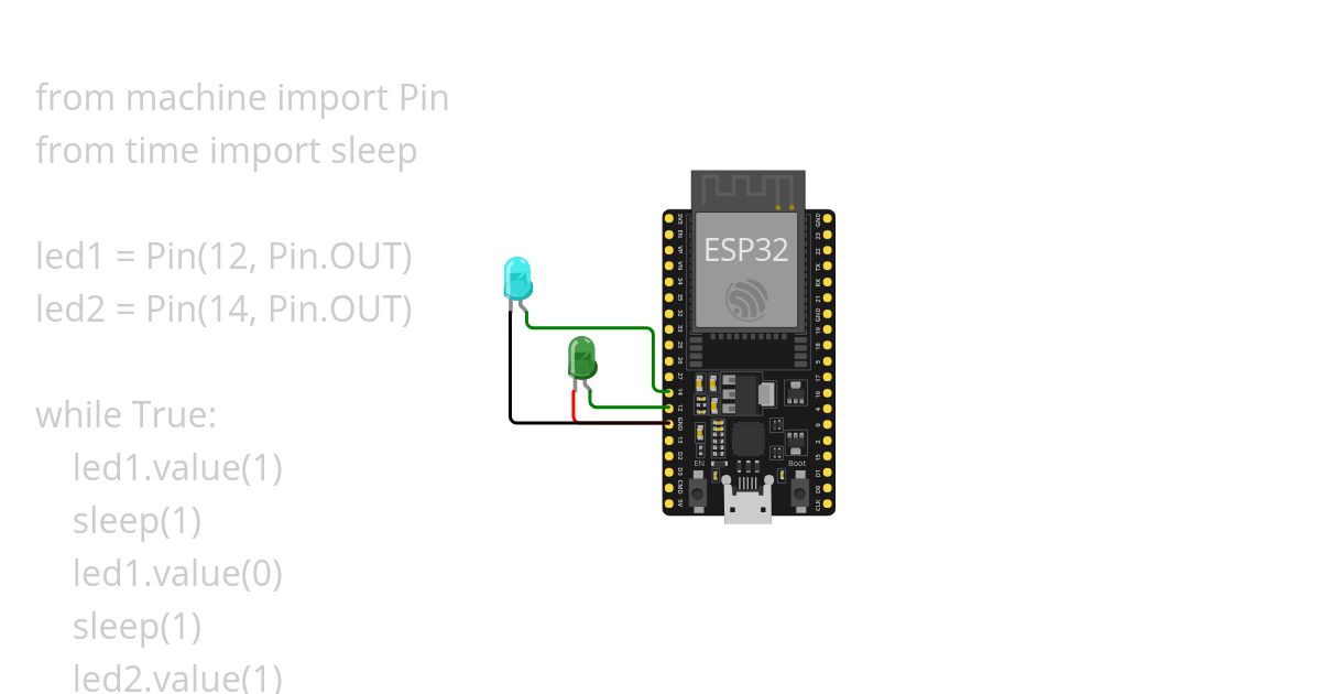 ESP 32 2 led simulation