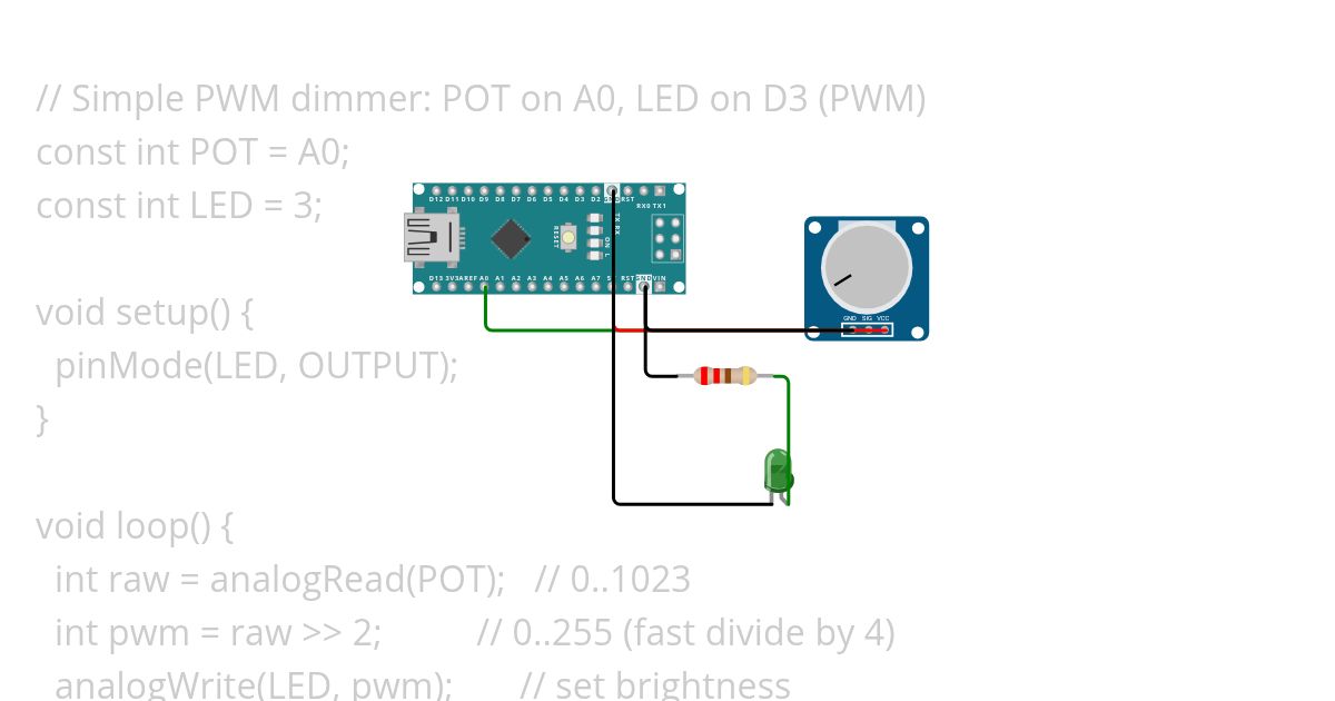 WokWi Simple Nano simulation