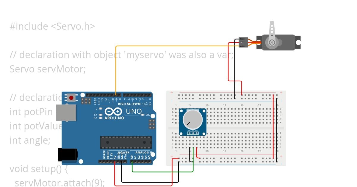 PotentiometerServo simulation