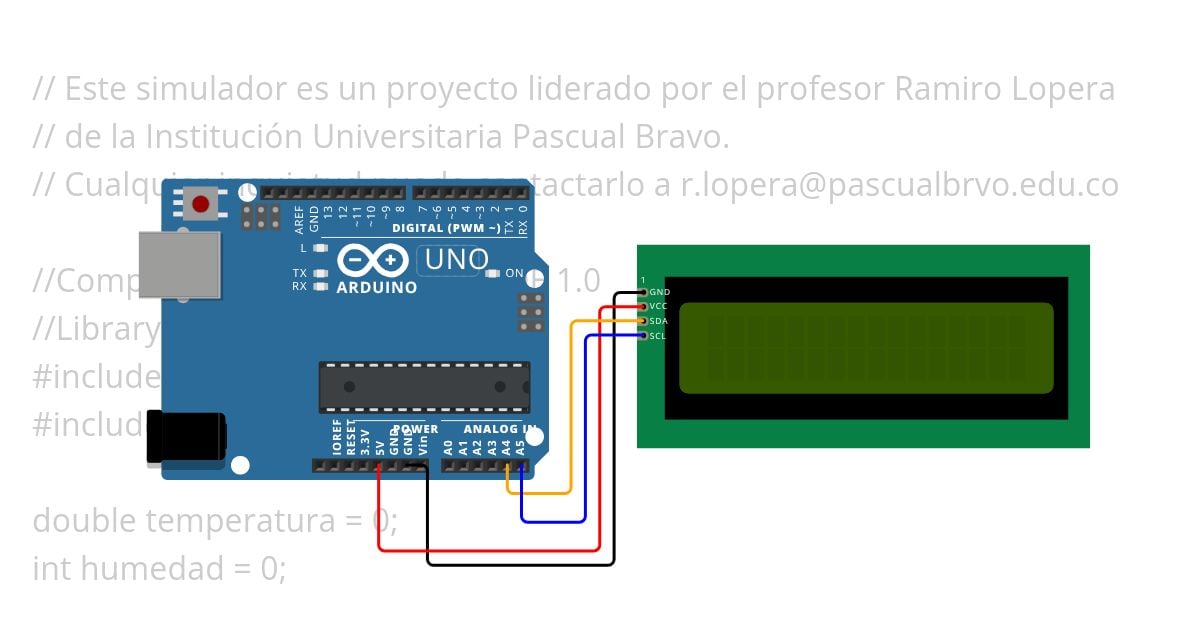 Taller 2 IoT Pantalla 16x2 simulation