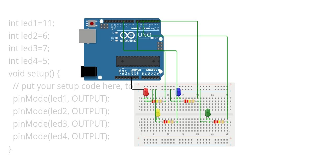 TURNING LEDS ON/OFF simulation