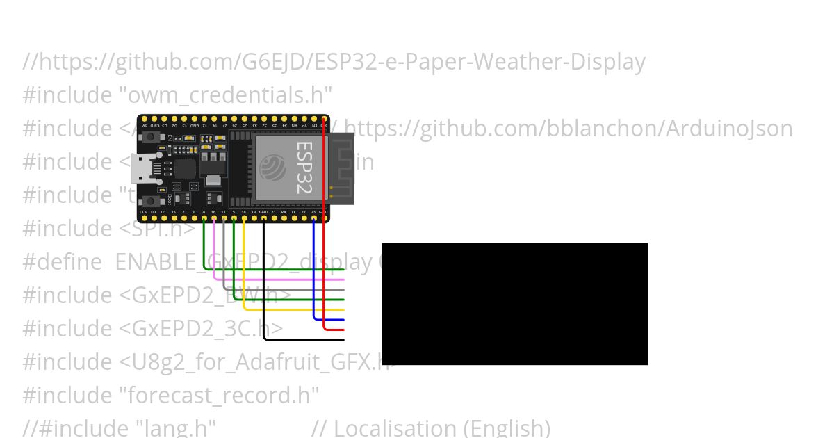 ESP32-e-Paper-Weather-Display simulation