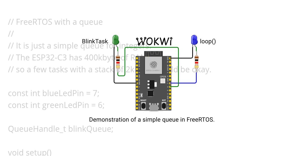 FreeRTOS with a queue simulation
