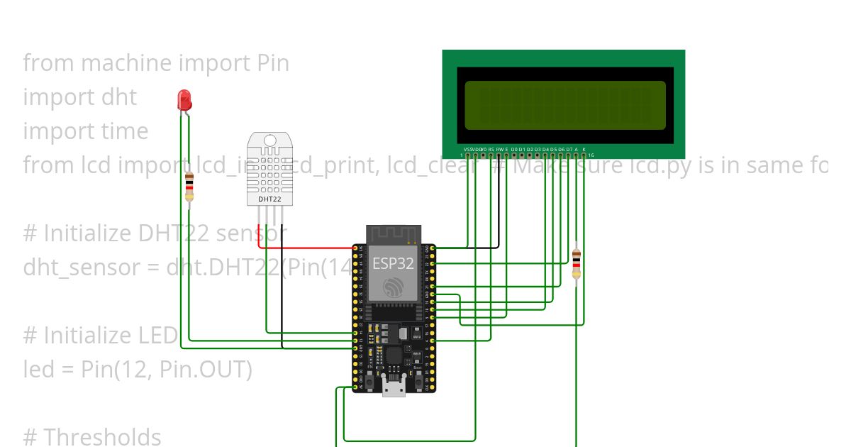 DHT22 with LCD simulation