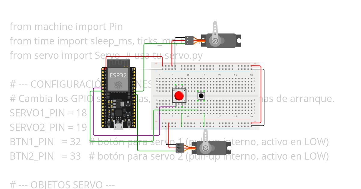 2 servos + antirebote simulation