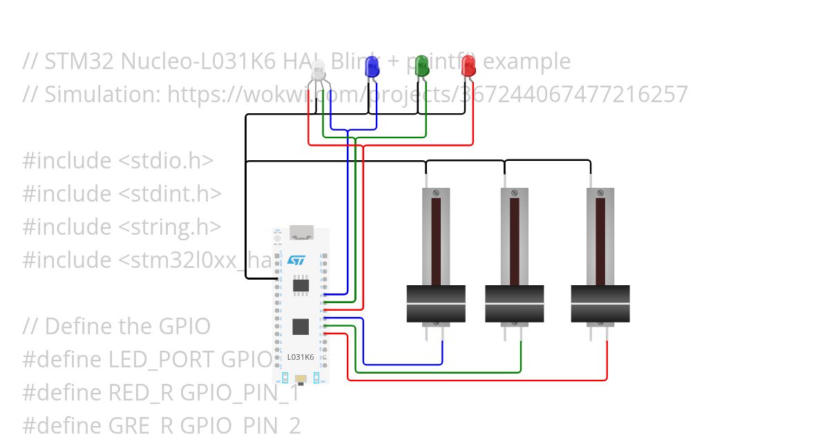 ST Nucleo L031 - HAL Learn RGB LED simulation
