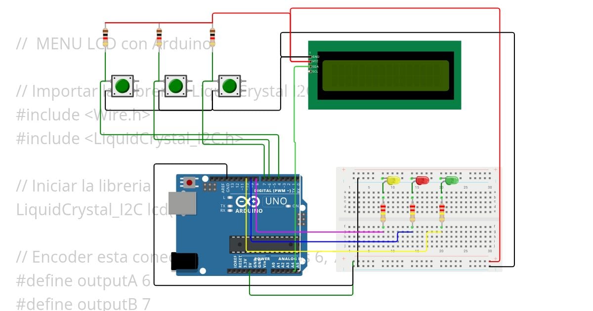 Menu LCD Buttons simulation