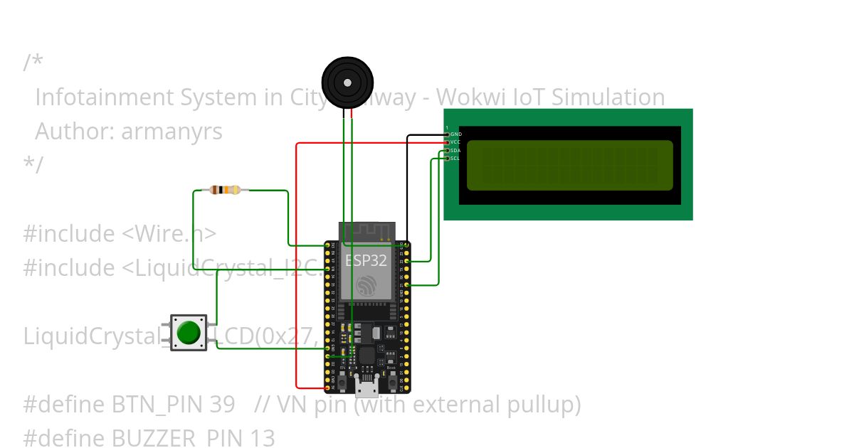 Infotainment System in City Railway simulation