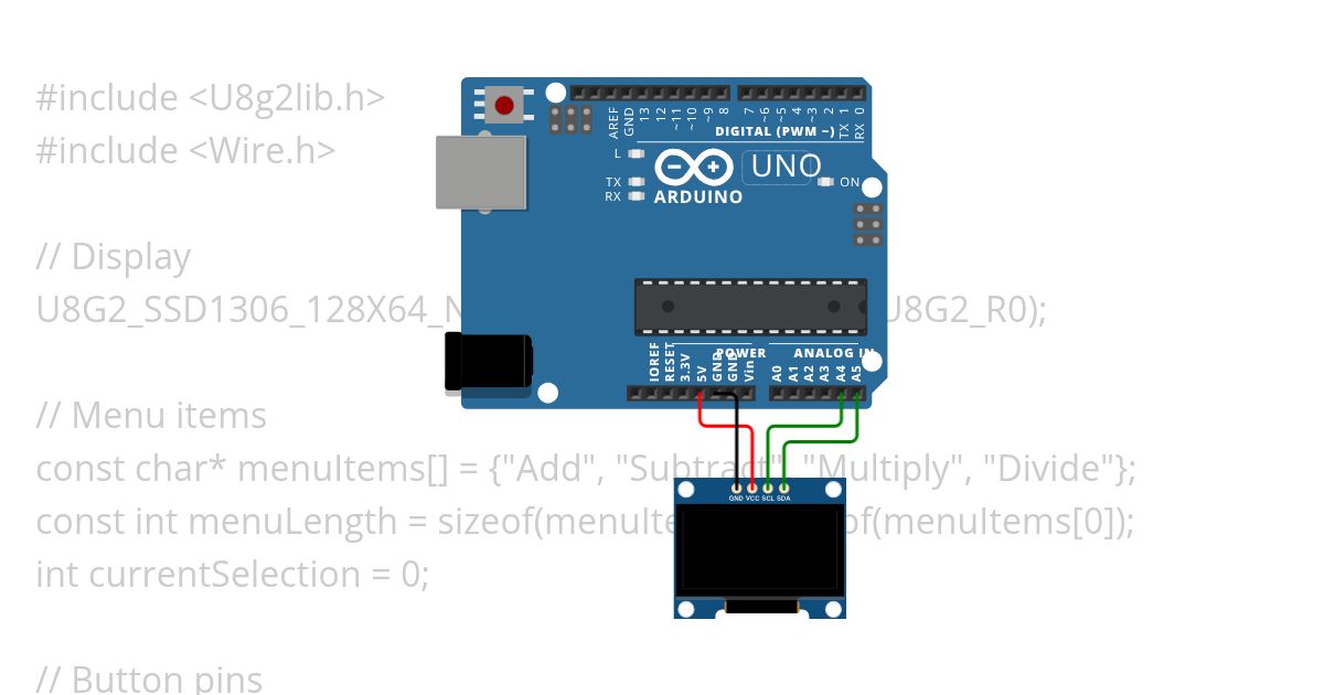 menu using Oled simulation