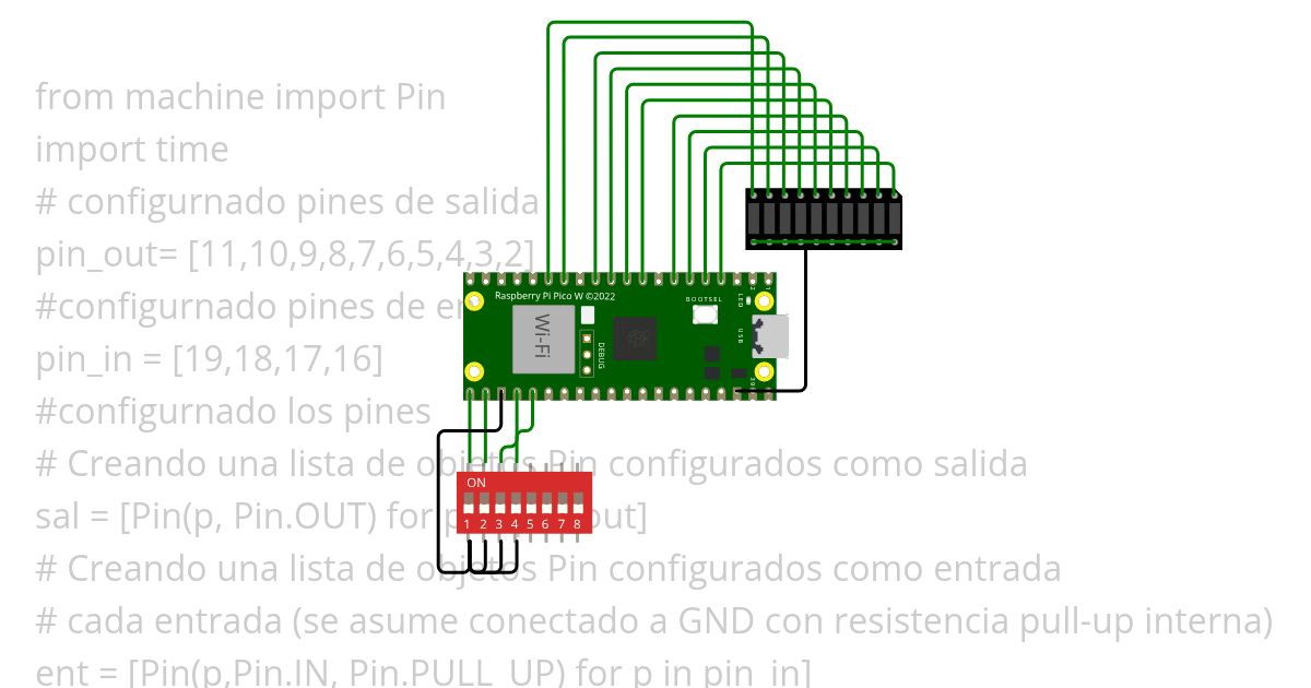 manejo de secuencias GPIO I_O  simulation