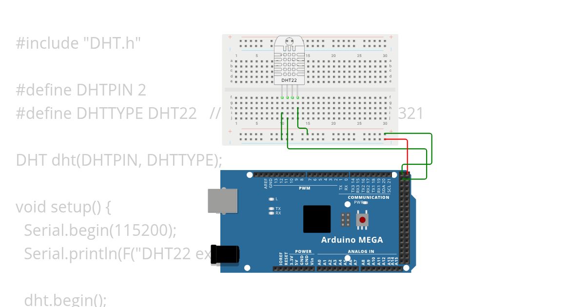 Arduino Mega DHT22 Copy simulation
