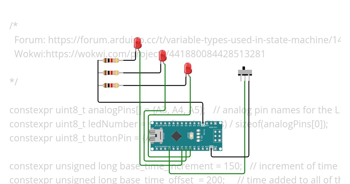 threeLeds State Machine simulation