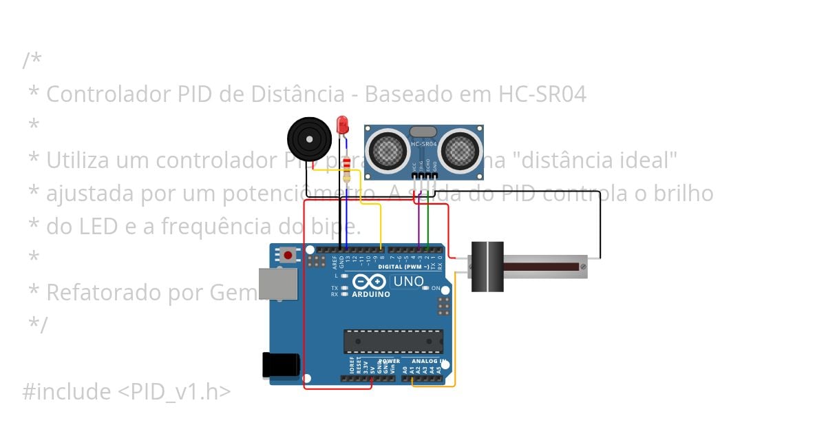 Controlador PID de Distância simulation