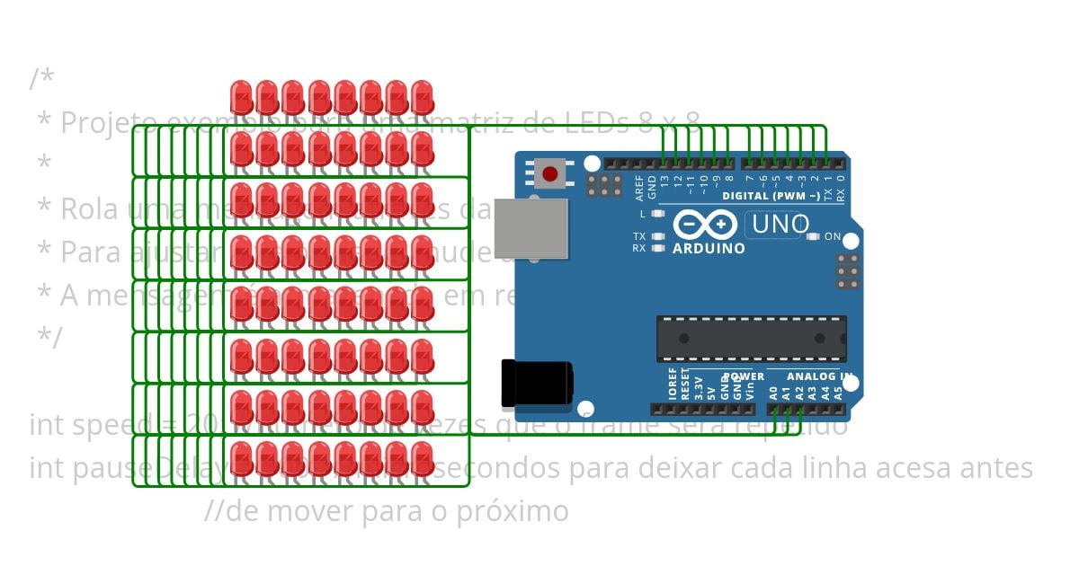 Matriz de Led 8×8 simulation