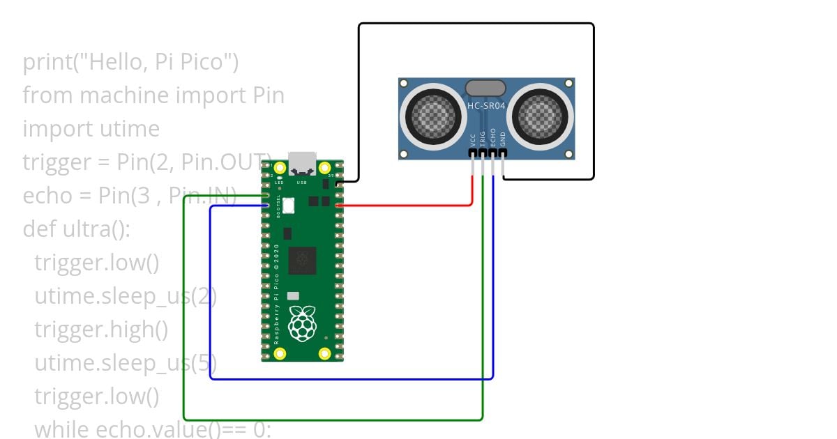 Interfacing Ultrasonic sensor with Pi PICO  Copy