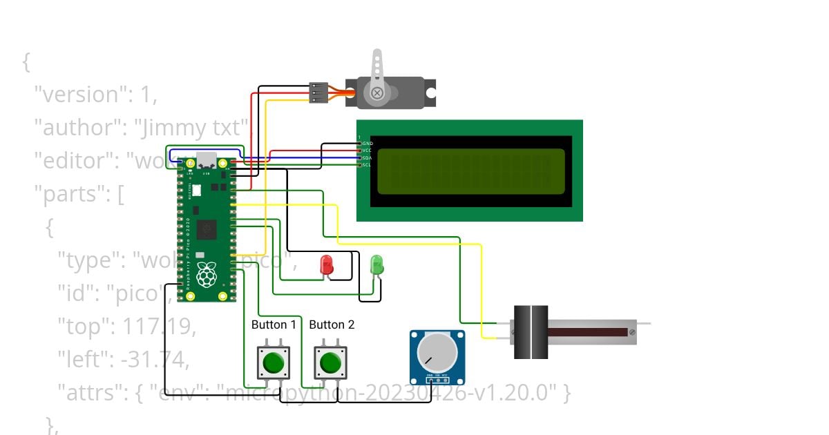 Pi Pico I2C LCD 16X2 Copy simulation