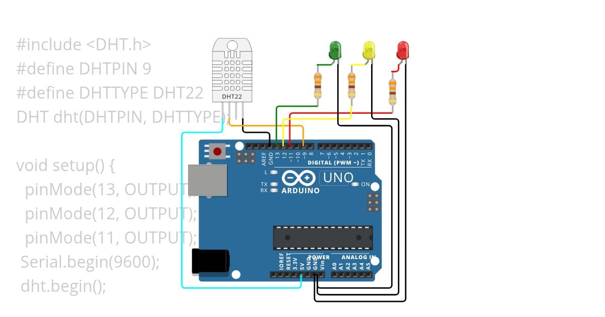SENSOR SUHU 3 LED simulation