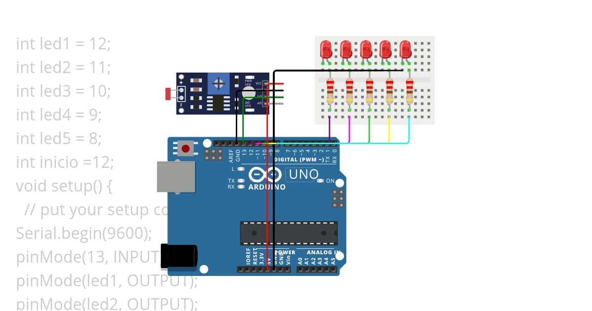 Practica#4 control de LEDs con LDR simulation