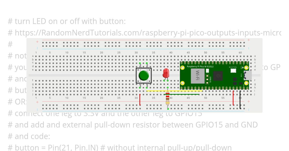 MicroPython button example simulation