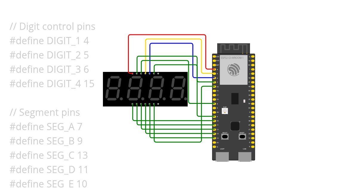 esp32 4 digit counter simulation