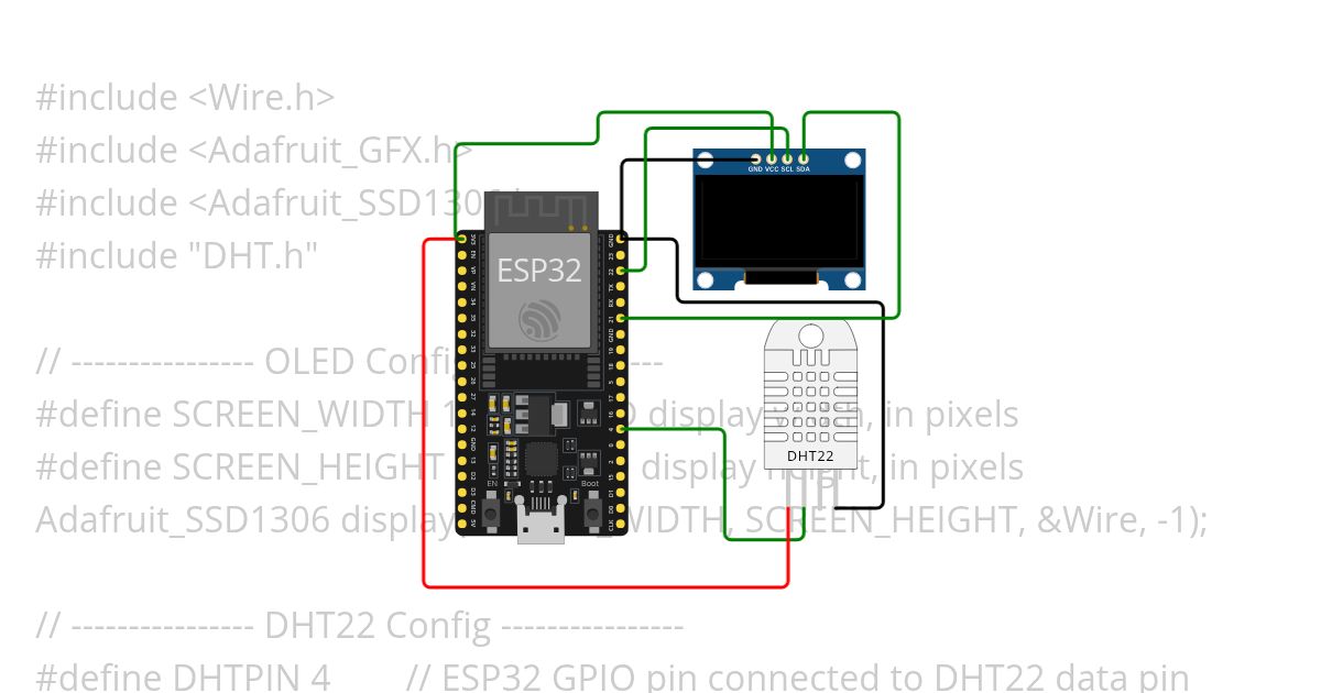 ESP32-DHT22-OLED simulation