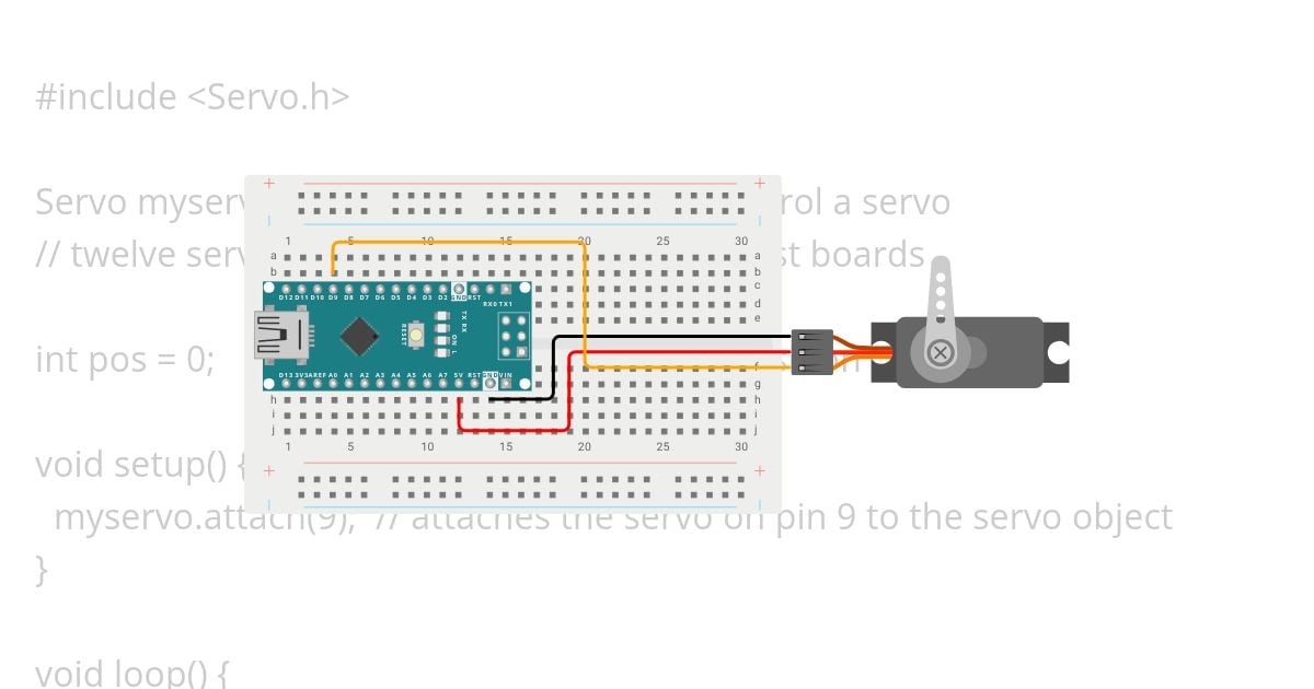 Nano + Servo simulation