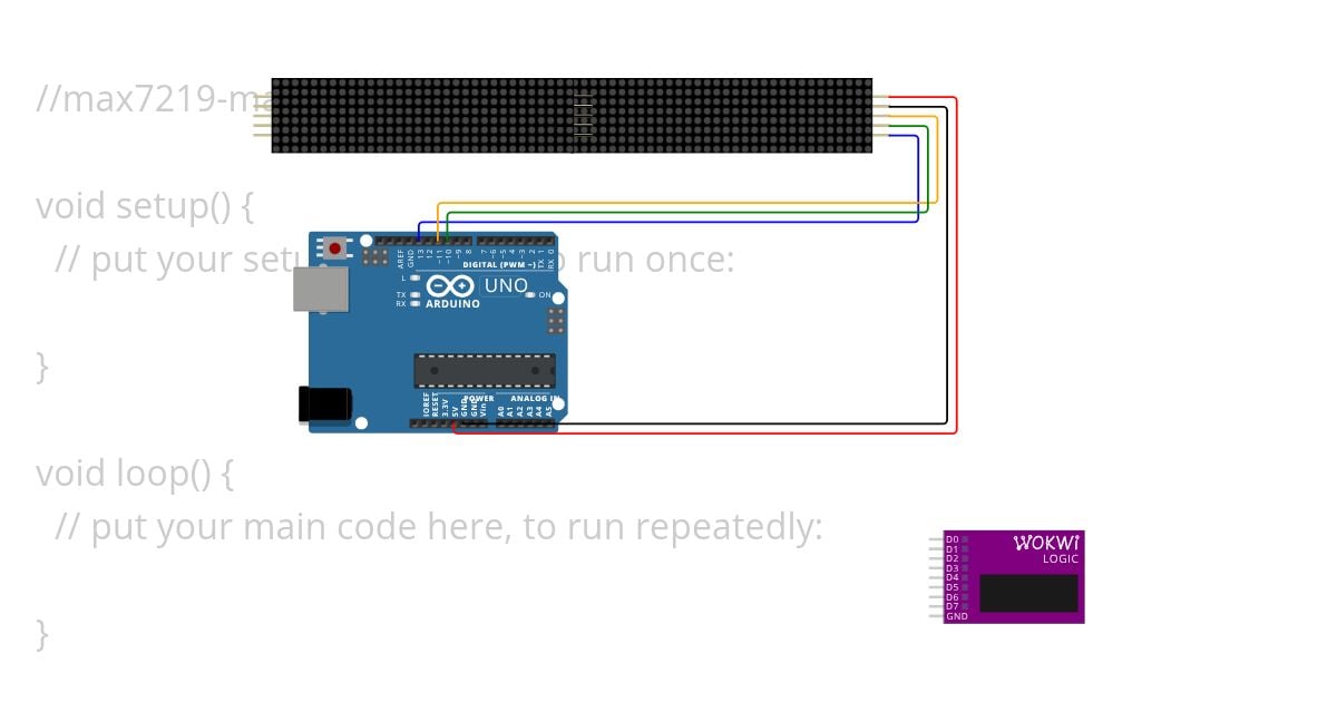Learning by doing. Create max7219-matrix Dot Matrix Reference simulation