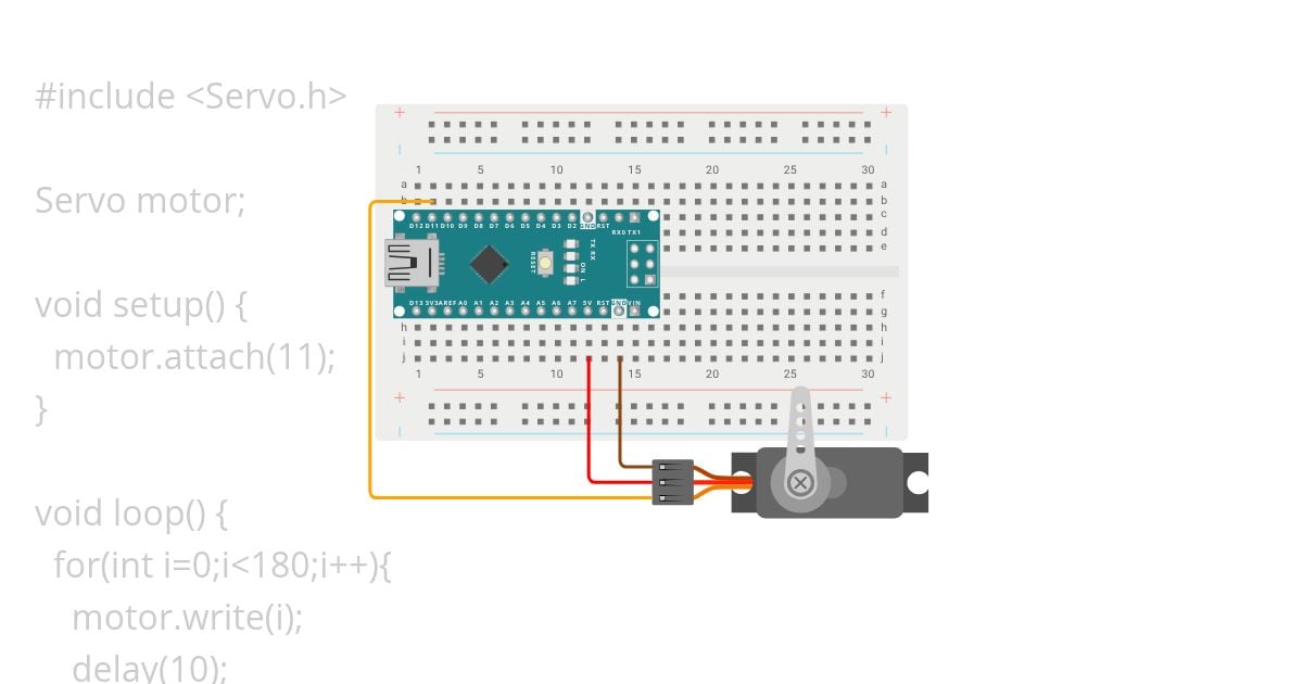 Servo sweep simulation