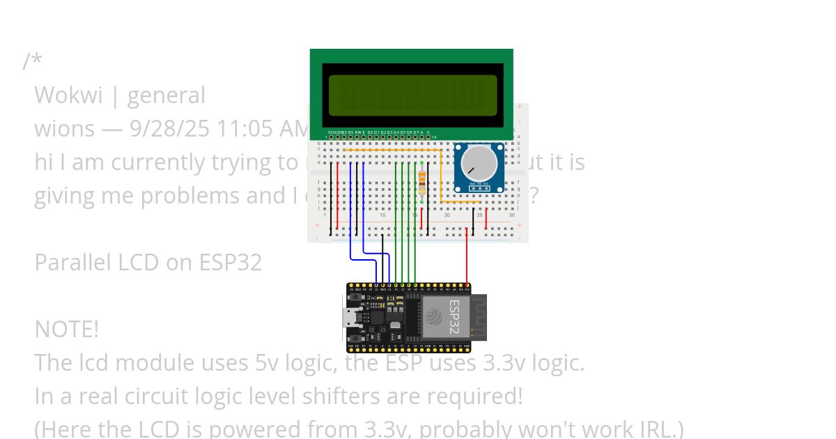 Parallel LCD on ESP32 simulation