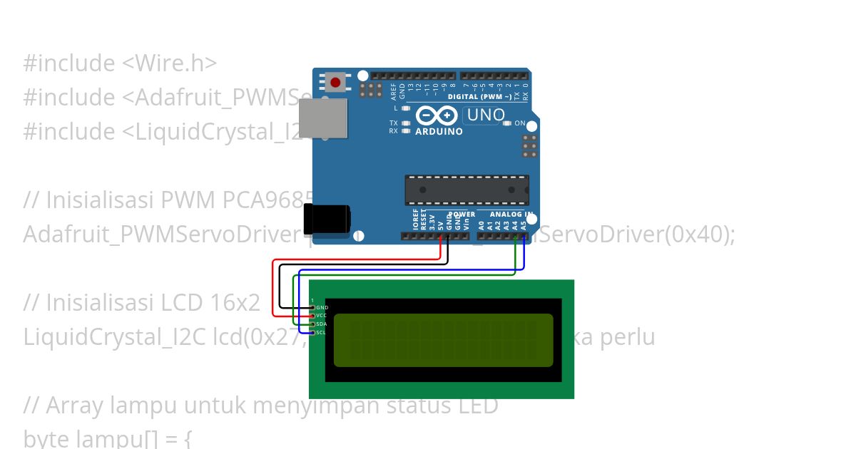 LCD16x2 PCA9685 simulation