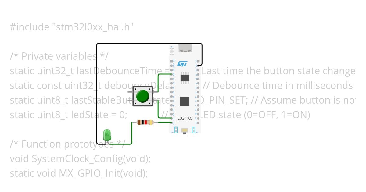 stm32 btn led w/ toggle simulation