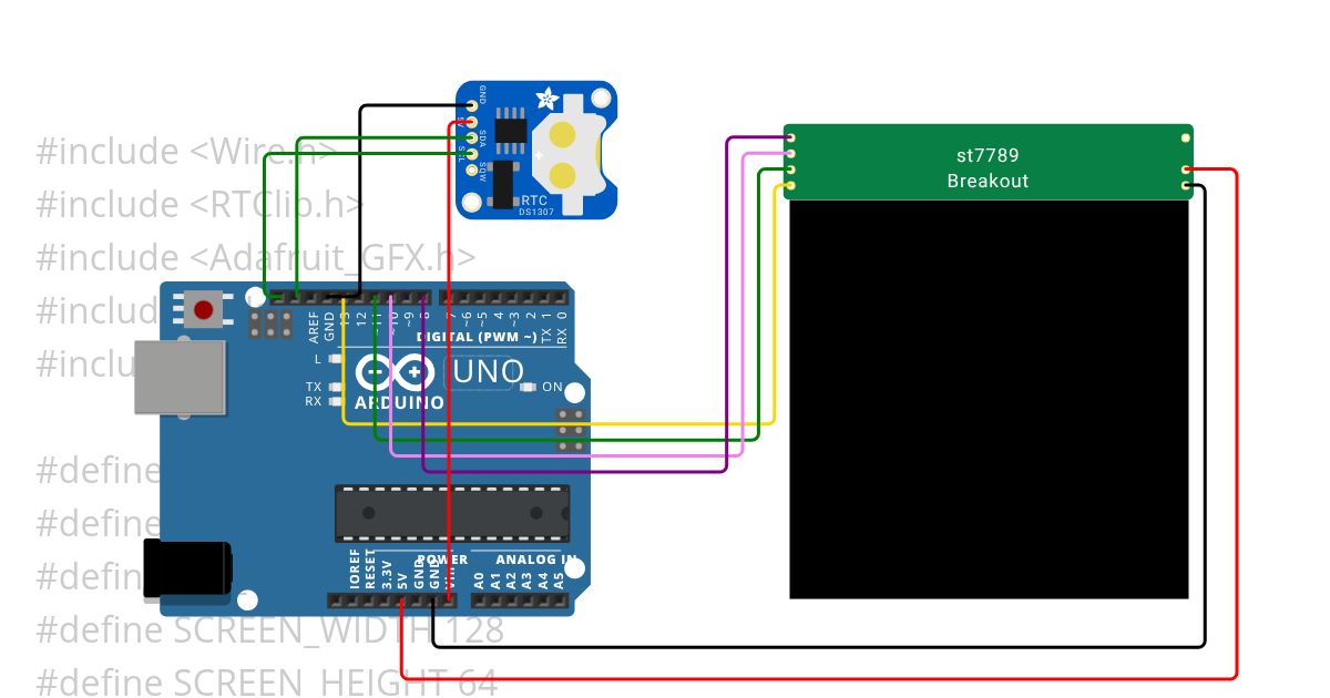  custom chip st7789 clock  with rtc Copy (2)ST7789 simulation