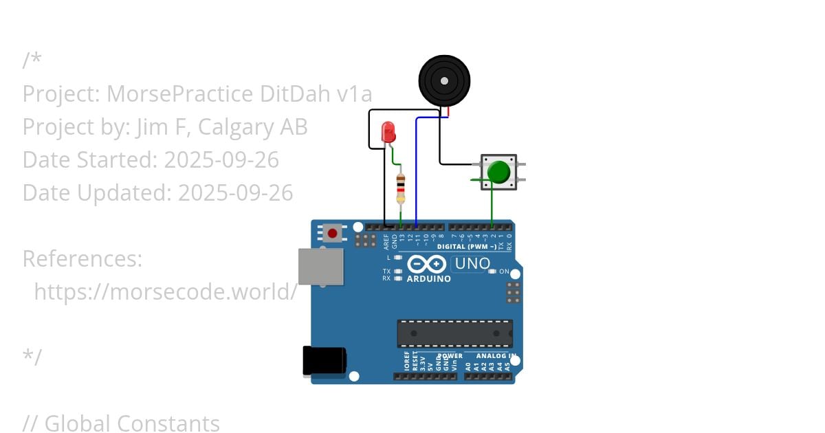 Morse Practice DitDah 1a simulation