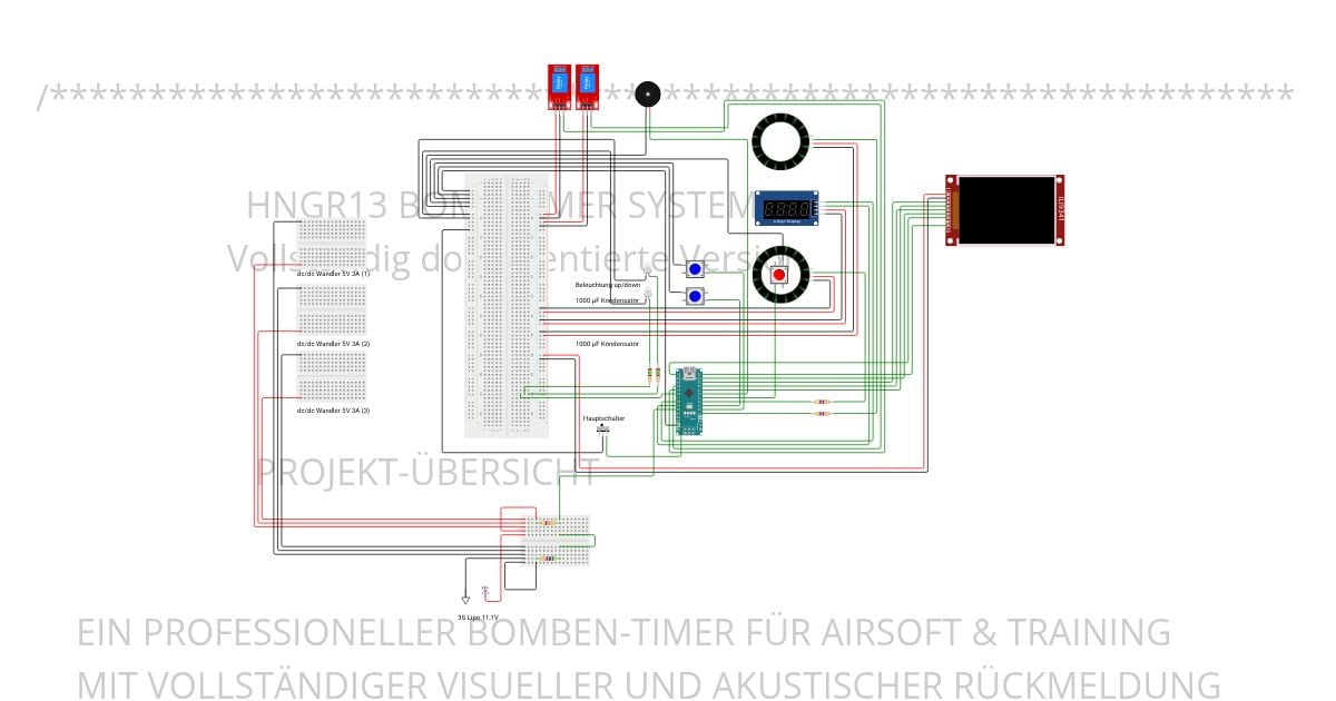 Fliegerbome HNGR13 TFT V.1.2.Pink Panther Theme Rauch Zündung Doku Detail 35 Leds Akku Warnung simulation