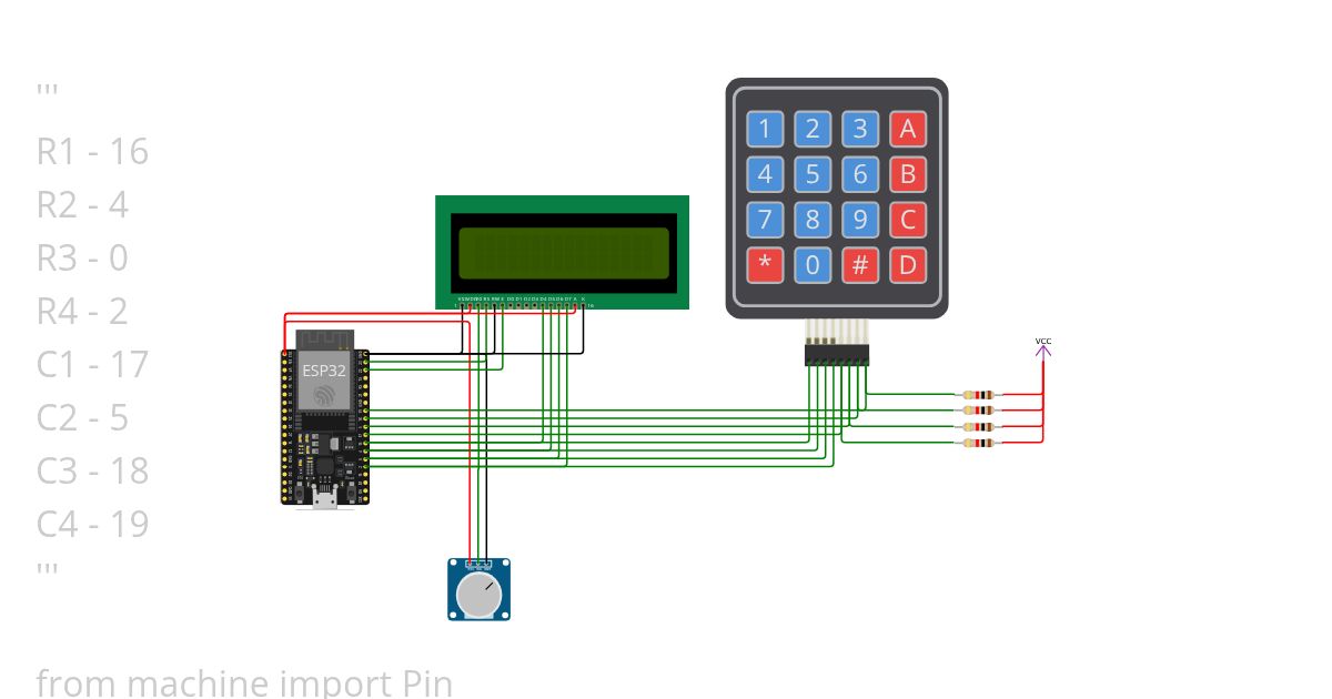 LCD 4-bit interface + Keypad simulation