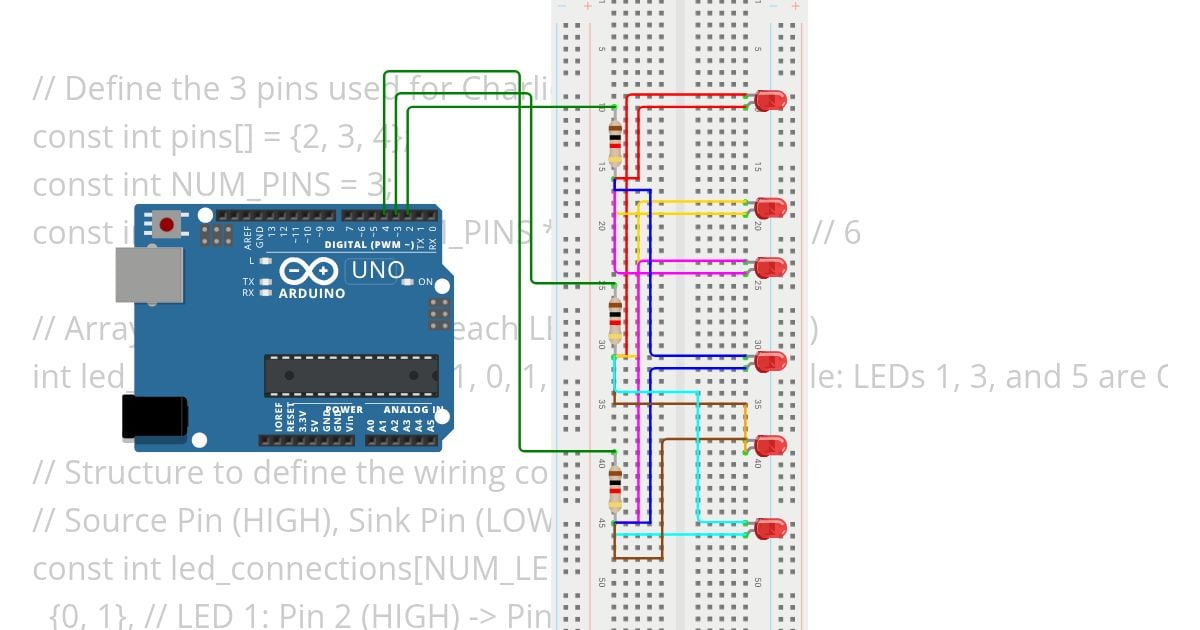 turn on 6 led bulbs from 3 pins