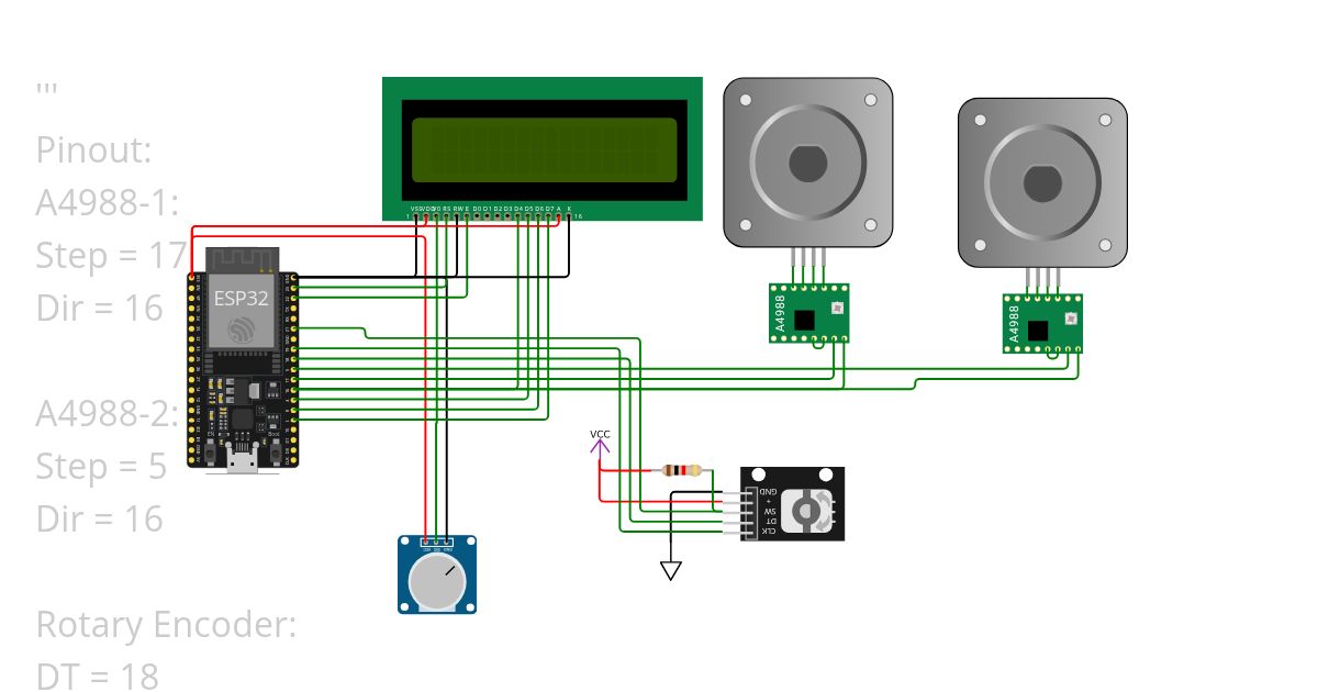 LCD + step motor + encoder 2 simulation