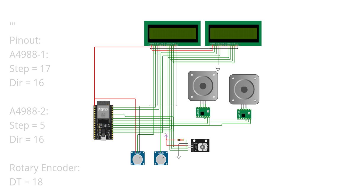 LCD + step motor + encoder 3 simulation