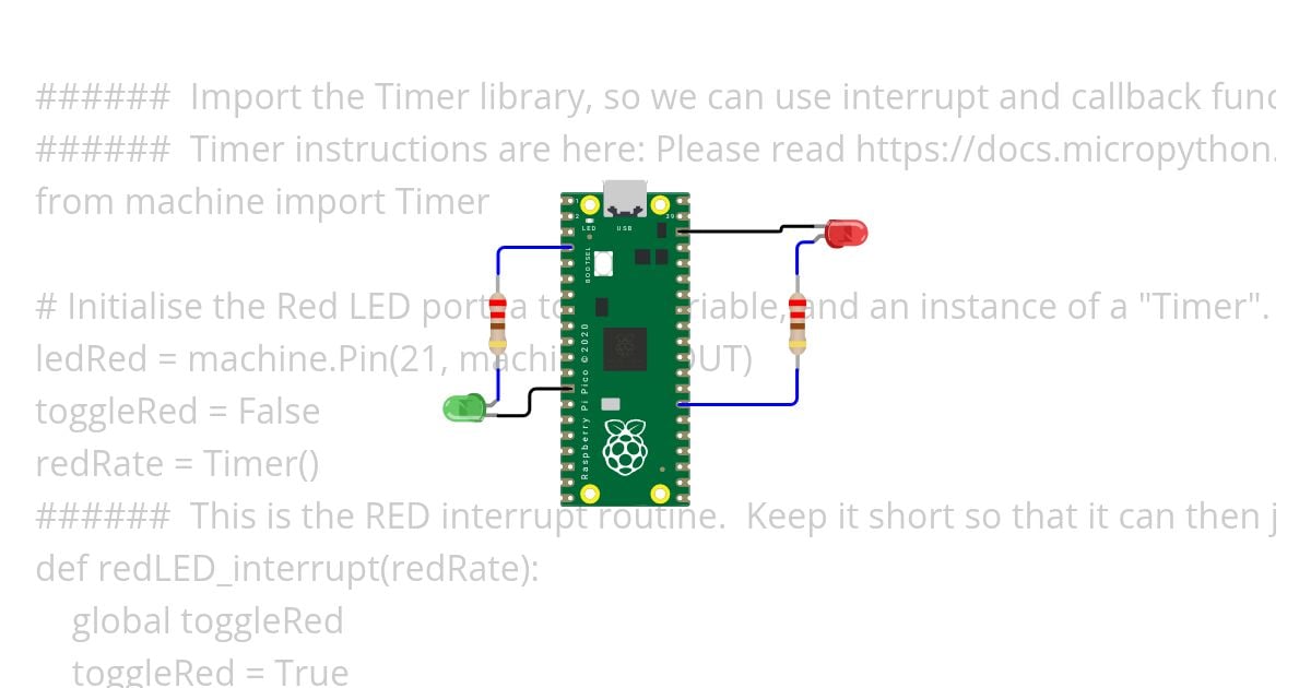 Flashing LEDs are different rates - Using Interrupts simulation