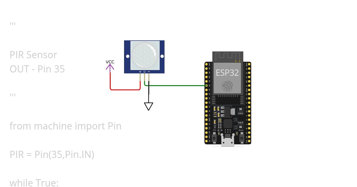 PIR sensor + ESP32 simulation