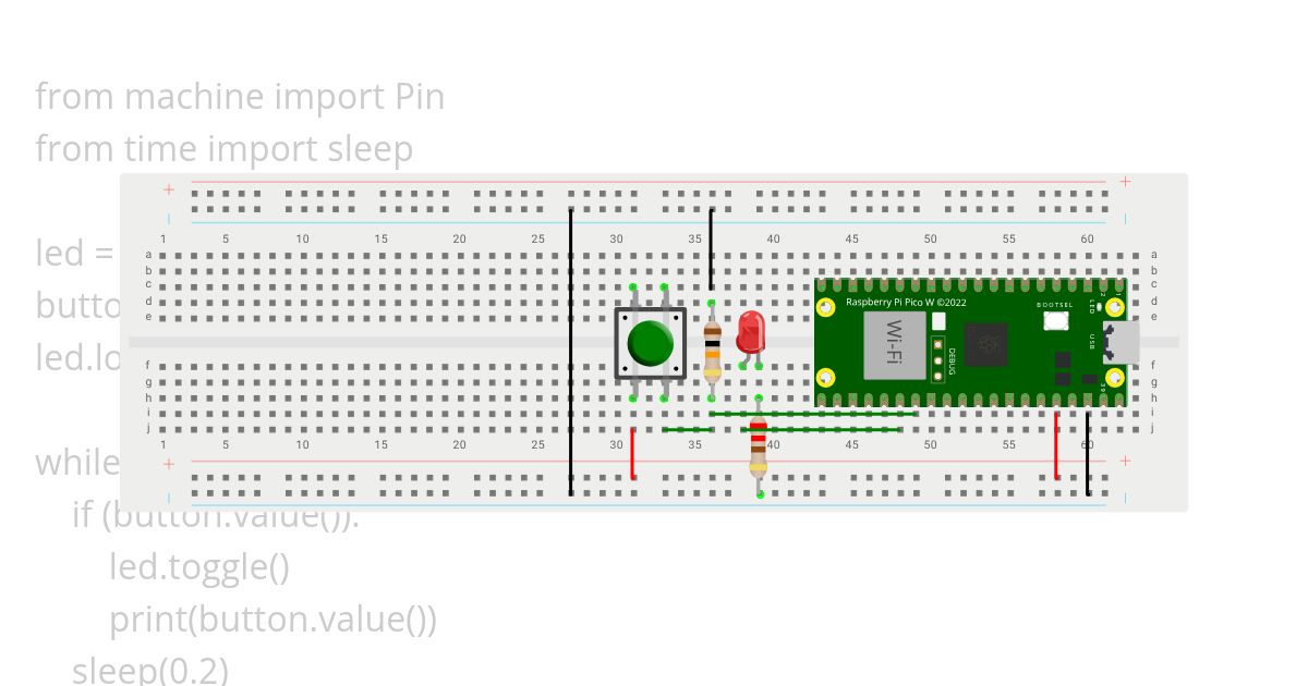 MicroPython button2 simulation