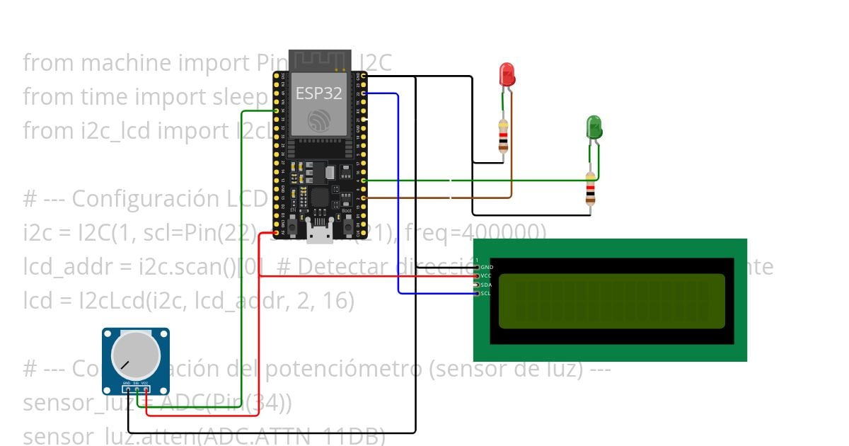 Control de Luz inteligente simulation
