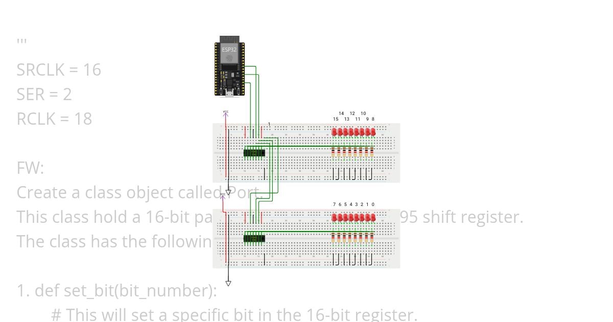 ESP32 + 74595 simulation