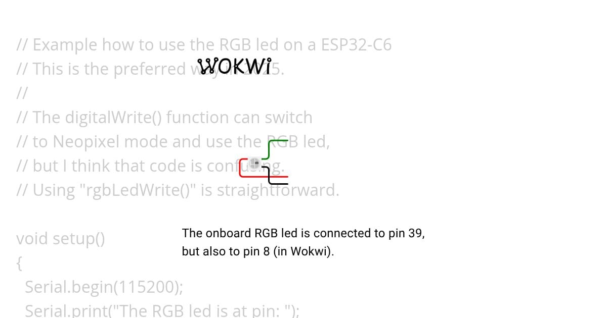 Example how to use the RGB led on a ESP32-C6 Copy simulation