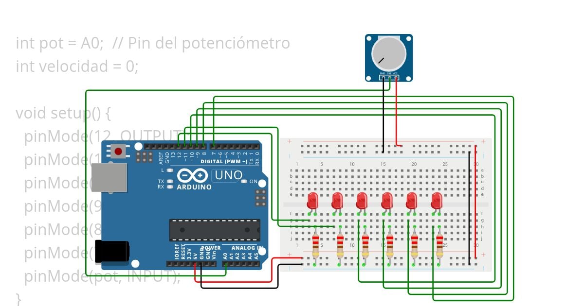Flash Knight Rider (auto fantastico) POTENCIOMETRO simulation