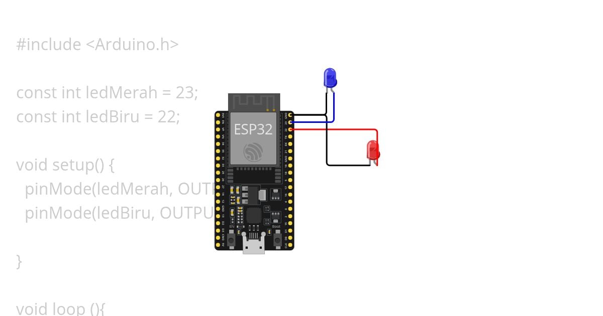simple led esp32 simulation