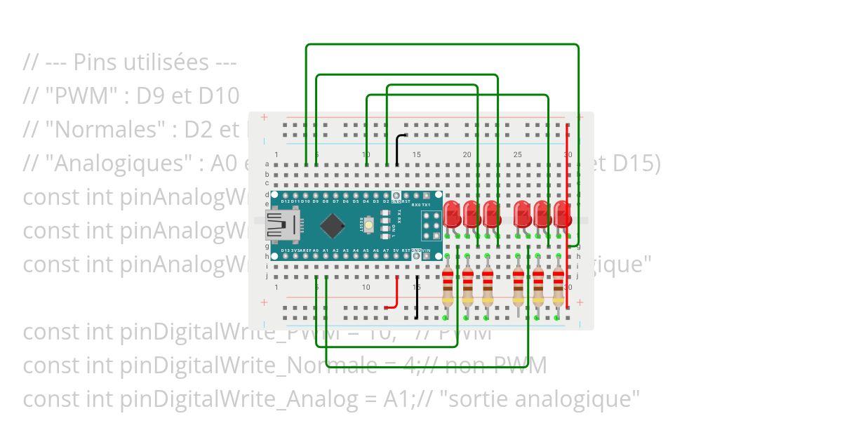 différentes méthodes de clignotement d'une led simulation