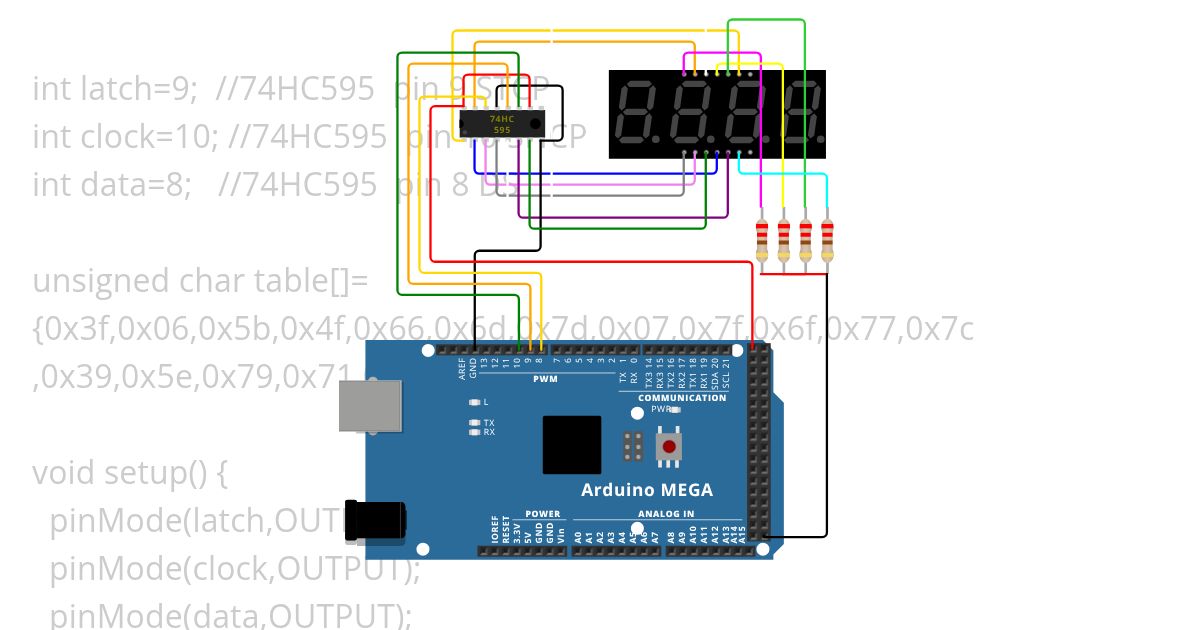 4 digit 7 segment simulation