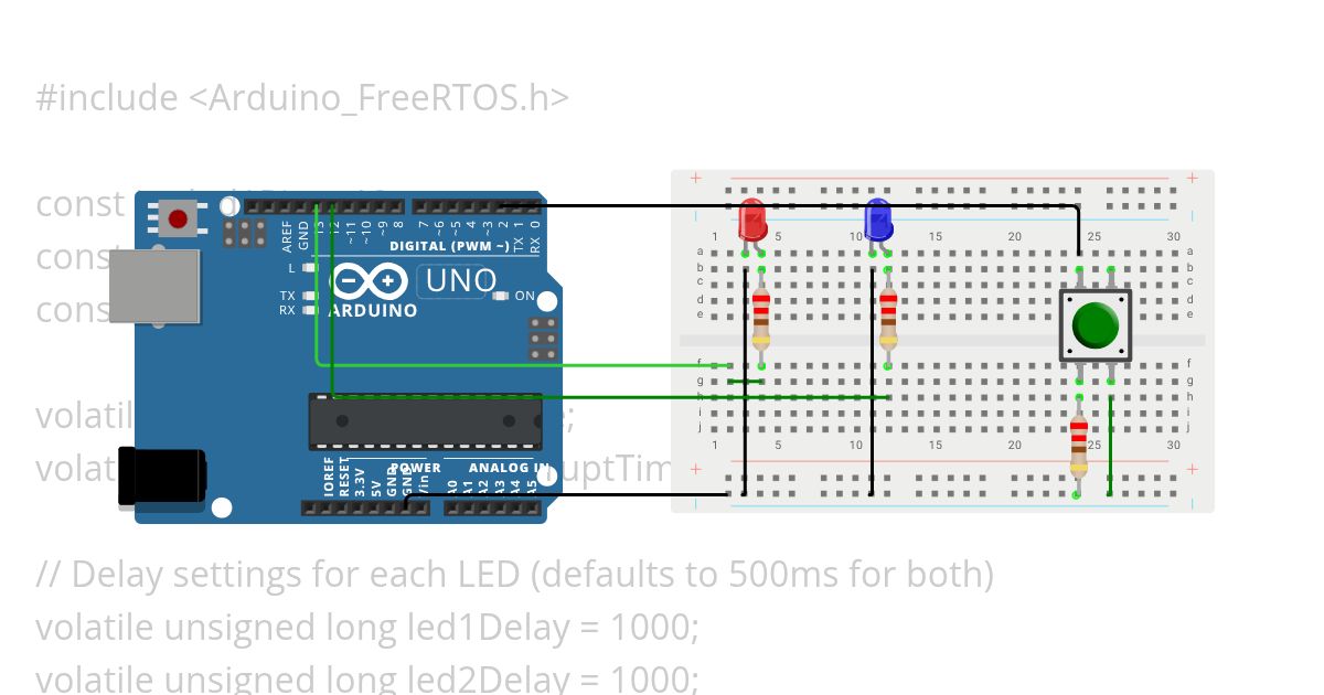 Blink LED 2  freeRTOS  Copy (2) simulation
