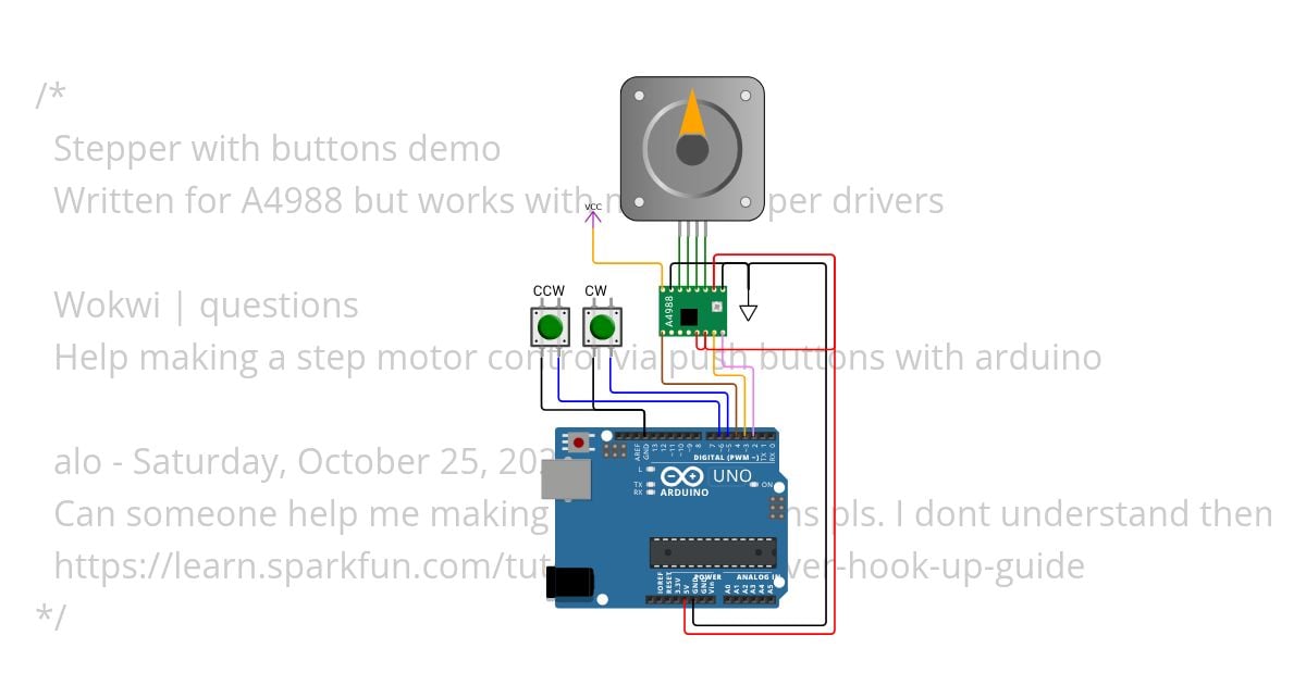 Stepper with Buttons Demo simulation